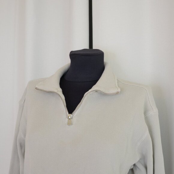 KITH Waffle Knit Quarter Zip Cropped Sweater Sz S - Picture 6 of 7